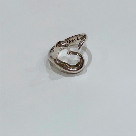 Tiffany & Co. Silver Open Heart Ring - Picture 3 of 4